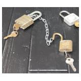 (3) Vintage Paddle Locks With Keys