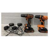 (2) Black & Decker Drills w/ Batteries & Chargers