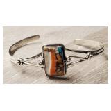 Sterling Silver Spiny Oyster Copper Cuff Bracelet