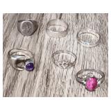 (6) Sterling Silver Rings