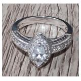 Sterling Silver Marguis Cut CZ Ring