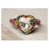 Kurt Geiger London Multicolored Heart Ring