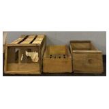 (3) Vintage Wooden Boxes
