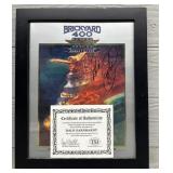 Framed Dale Earnhardt Signed Brickyard 400 Print
