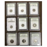 (9) 1977-2003 Slabbed 5 & 10 Cent Coins