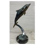 Brass Dolphin Statue