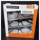 Foster Grant 3 Pack + 1.25 Reading Glasses