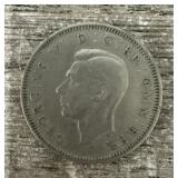 1949 One Shilling .09 oz Silver Half Dollar