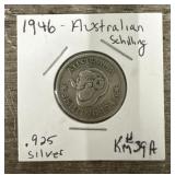 1946 Australian Schilling Silver Coin