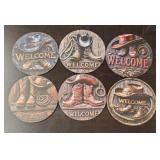 Set of (6) Wood Welcome Coasters