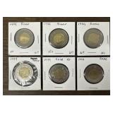 (6) 1999 Canadian $2 Coins