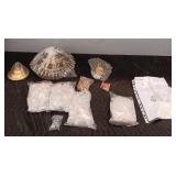 Mid Century Style Brass Chandelier w/Crystal Balls