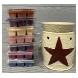 Scentsy Rustic Star Warmer & (7) Wax Bars