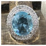 Sterling Silver & Aquamarine Ring