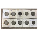 (10) 1915- 1937 Buffalo Nickels