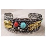 Bracelet w/ Turquoise & Coral Like Stones #2