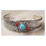 Bracelet w/ Turquoise & Coral Like Stones