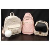 (3) Backpack Purses