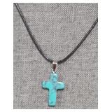 Turquoise Cross Pendant Necklace