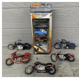 Top Gun Matchbox Car Set & (5) Toy Motorcycles