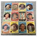 (12) Original 1959 Topps Baseball Cards