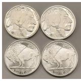 (4) 1oz Buffalo/Indian Head Silver Rounds #4