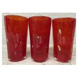 (3) Murano Style Glasses with Inclusions
