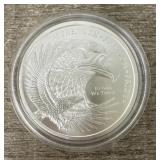 2oz Eagle/Flag Silver Round