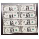(8) Seguayticl Dollar Bills
