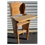 Wood High Chair w/ Folding Tray