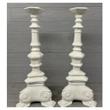 (2 Oversized Ceramic Candle Holders