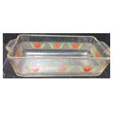 1930s Rare Pyrex Red Tulip Loaf Pan 212