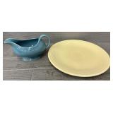 Vintage Fiesta Chop Plate & Gravy Boat