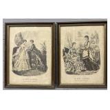 (2) Framed 19th Century La Mode Illustree Prints