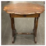 Wooden Oval Table w/ Drawer