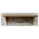 Small Wood Shelf w/ Coat Hooks