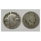 1929 Standing Liberty & 1900 Barber Quarters