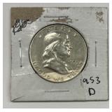 1953-D Franklin Half Dollar 90% Silver