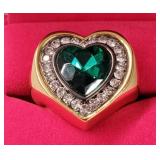 Kurt Geiger Heart w/ Green Gemstone Ring #1
