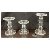 (3) Glass Candle Holders