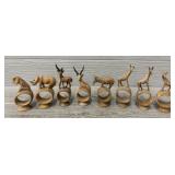 (8) African Animal Wood Carved Napkin Holders