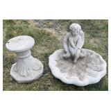 2-Piece Concrete Angle Bird Bath