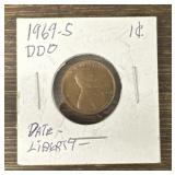 1969-S Mint Error Lincoln Cent