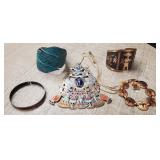 Egyptian Necklace & (4) Copper Bracelets