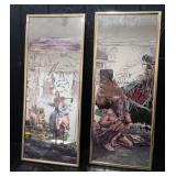 Pair of Native American Mirrored Pictures