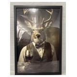 Framed Deer in Suit Wall Decor