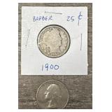 1900 Barber Quarter & 1960 Washington Quarter