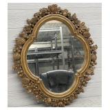 Vintage Mid-Century Wood Carved Framed Mirror