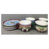 (8) Capriware Fruit Festival Plates & Mugs