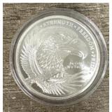 1oz Eagle/Flag Silver Round